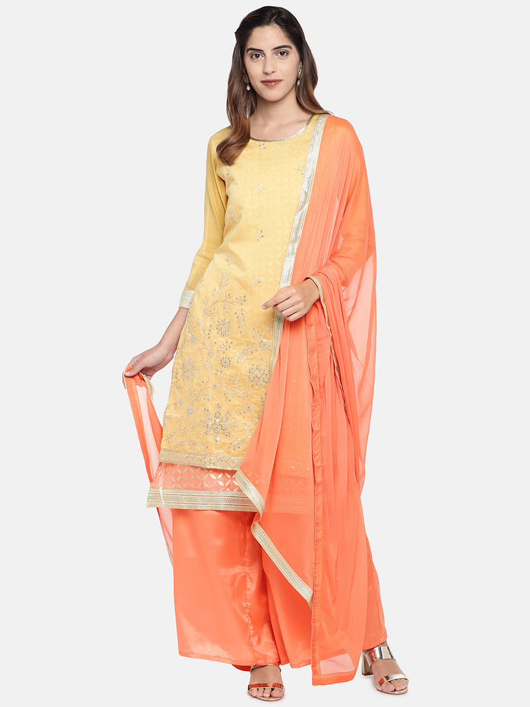 Women Twin Kurta Three-Fourth Peach Skd