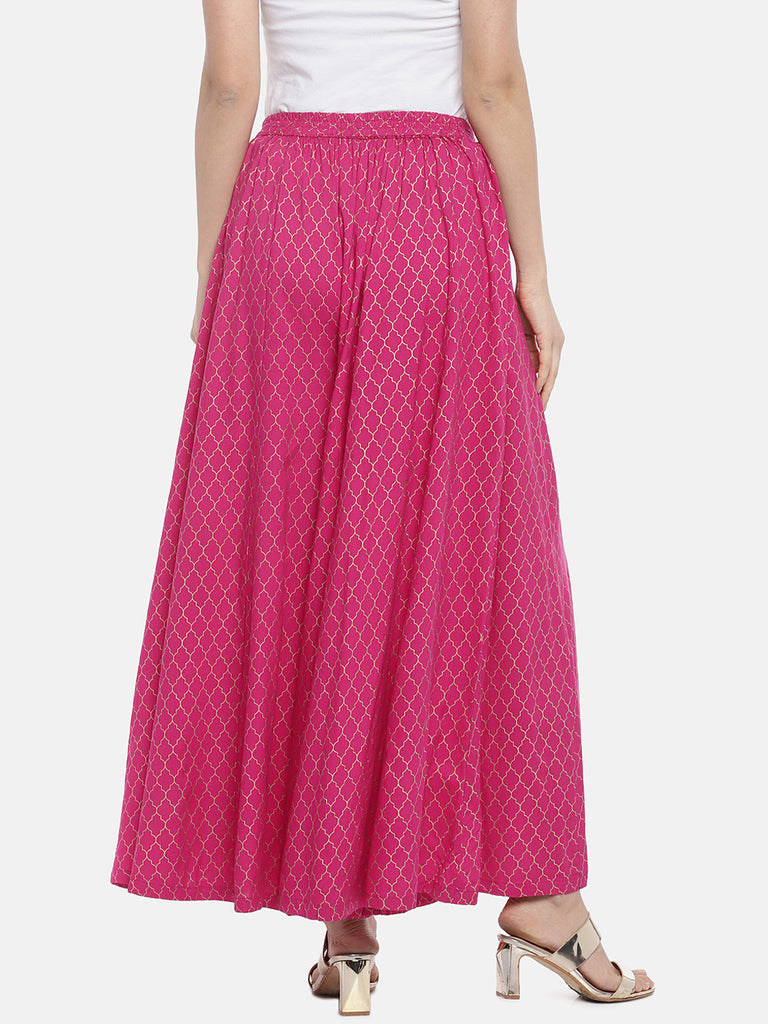 Women Flared Fuchsia Pallazzo