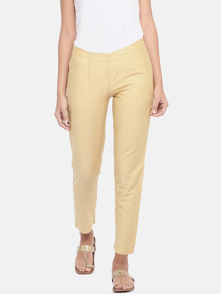 Women Pant Gold Pants