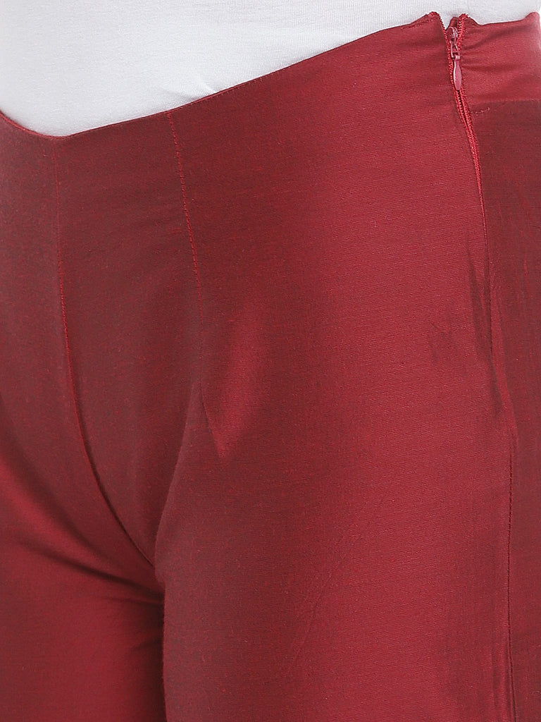 Women Pant Maroon Pants