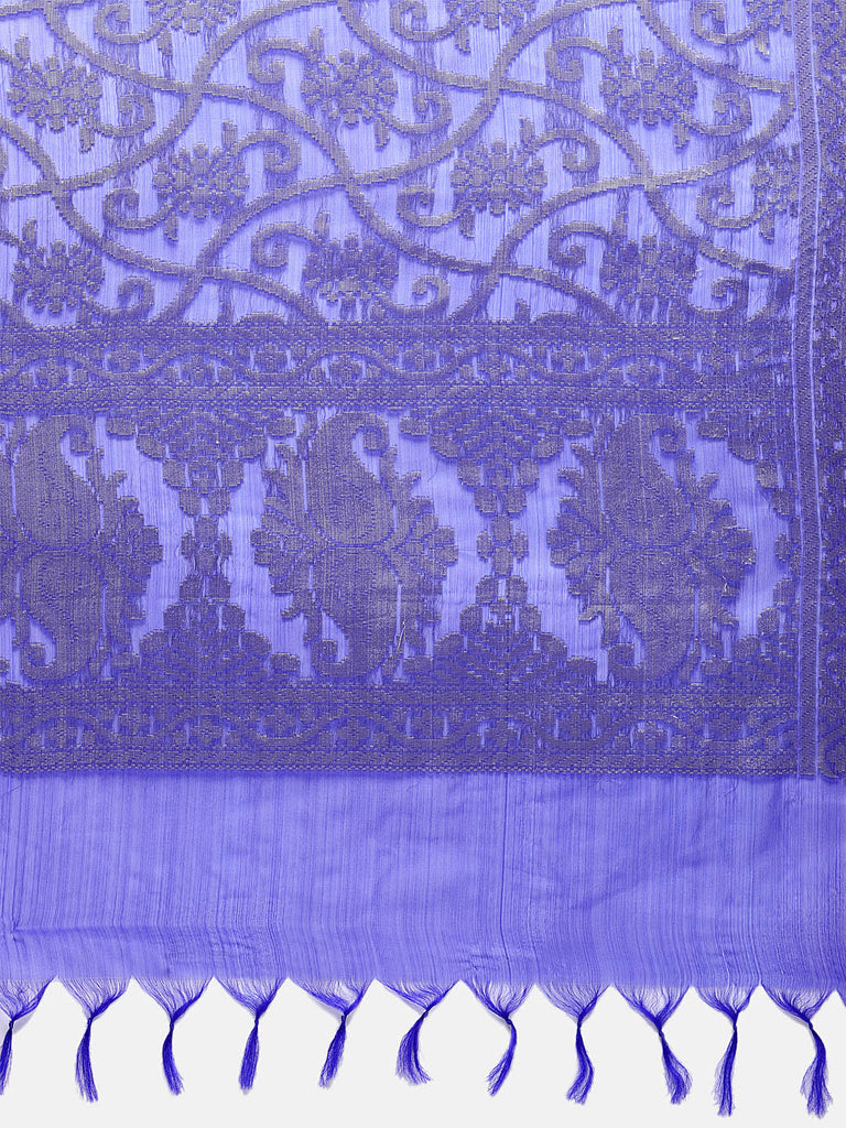 Women Royal Blue Banaras Dupatta