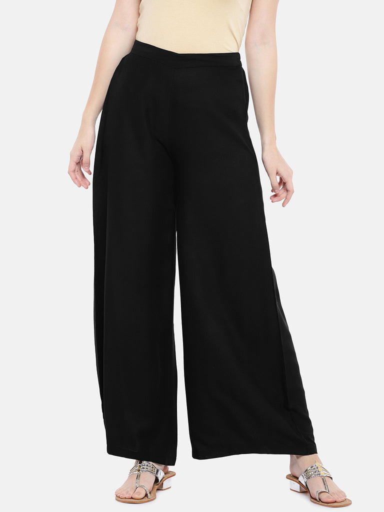 Core Women Flared Black Pallazzo