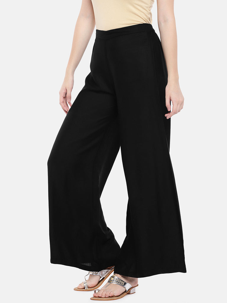 Core Women Flared Black Pallazzo