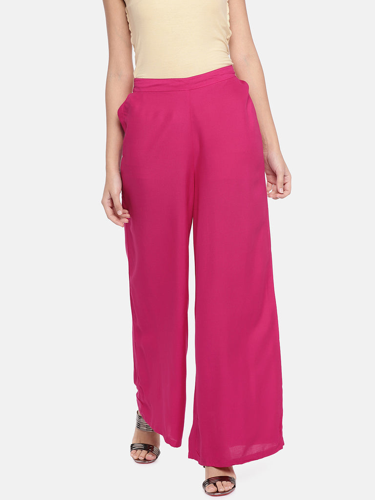 Core Women Flared Fuchsia Pallazzo
