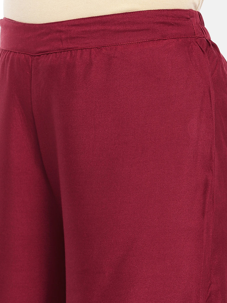 Core Women Flared Maroon Pallazzo