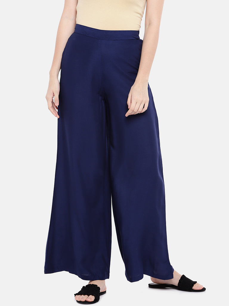 Core Women Flared Navy Pallazzo