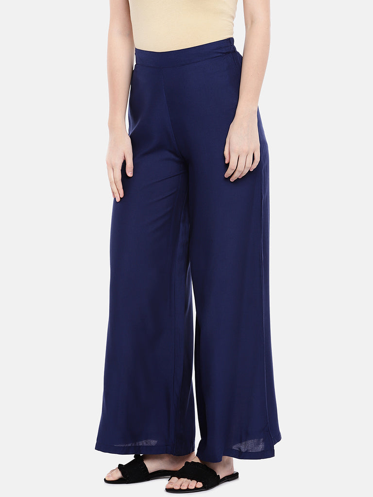 Core Women Flared Navy Pallazzo