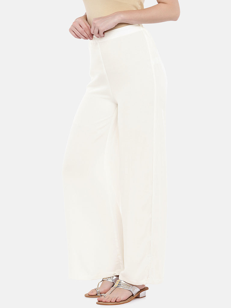 Core Women Flared Off White Pallazzo