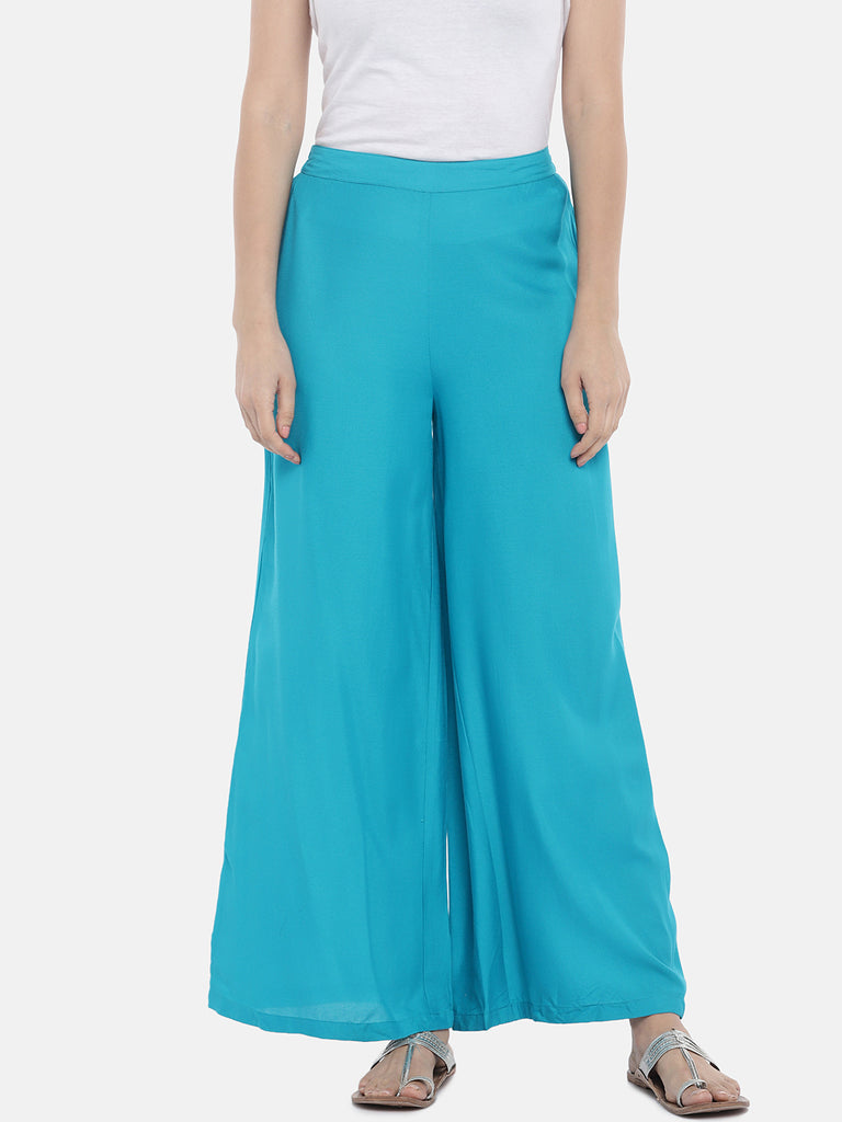 Core Women Flared Teal Pallazzo