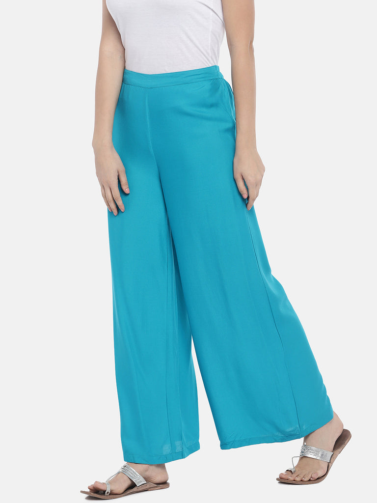Core Women Flared Teal Pallazzo