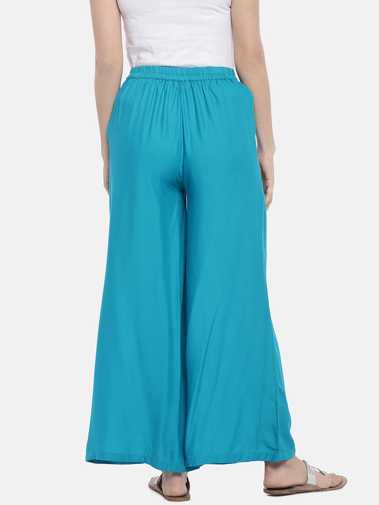 Core Women Flared Teal Pallazzo
