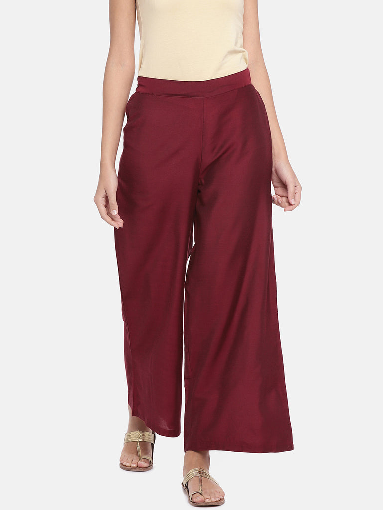 Women Pallazzo Maroon Pallazzo