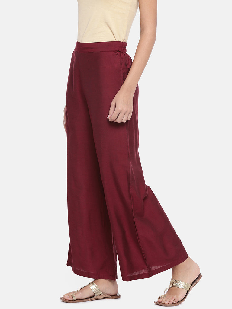 Women Pallazzo Maroon Pallazzo