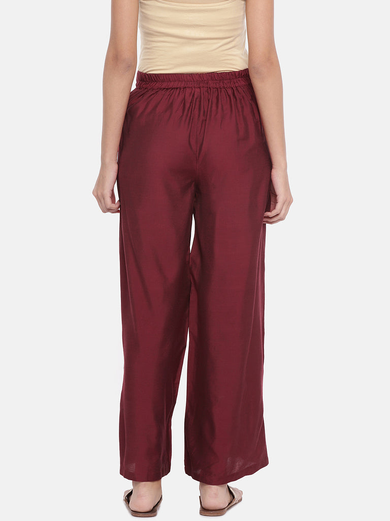 Women Pallazzo Maroon Pallazzo