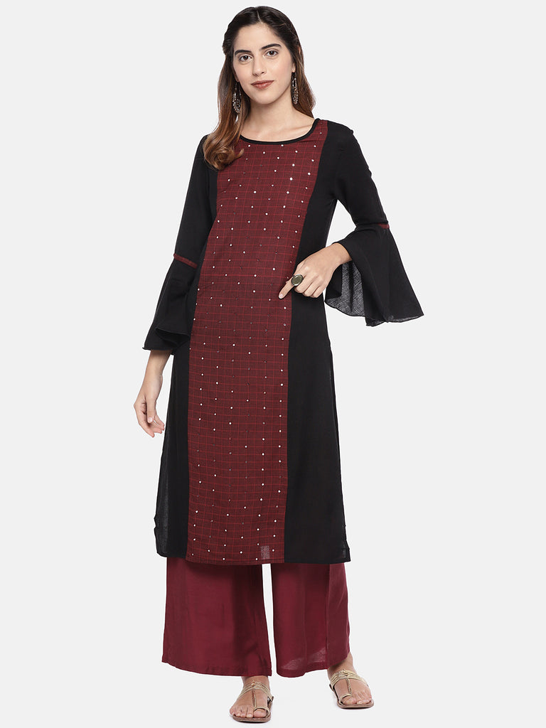 Women Pallazzo Maroon Pallazzo