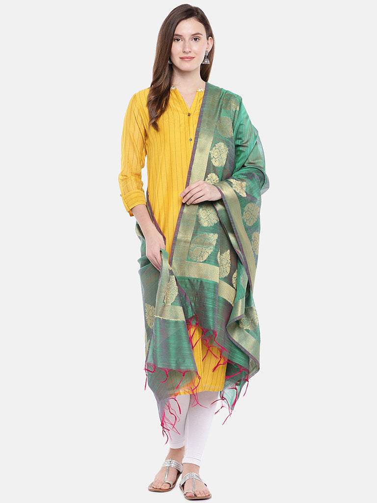 Women Green Banaras Dupatta