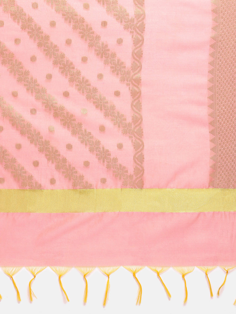 Women Peach Banaras Dupatta