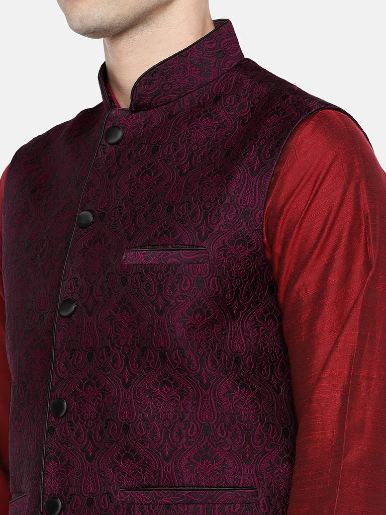 Men Jacket Sleeveless Maroon Jackets