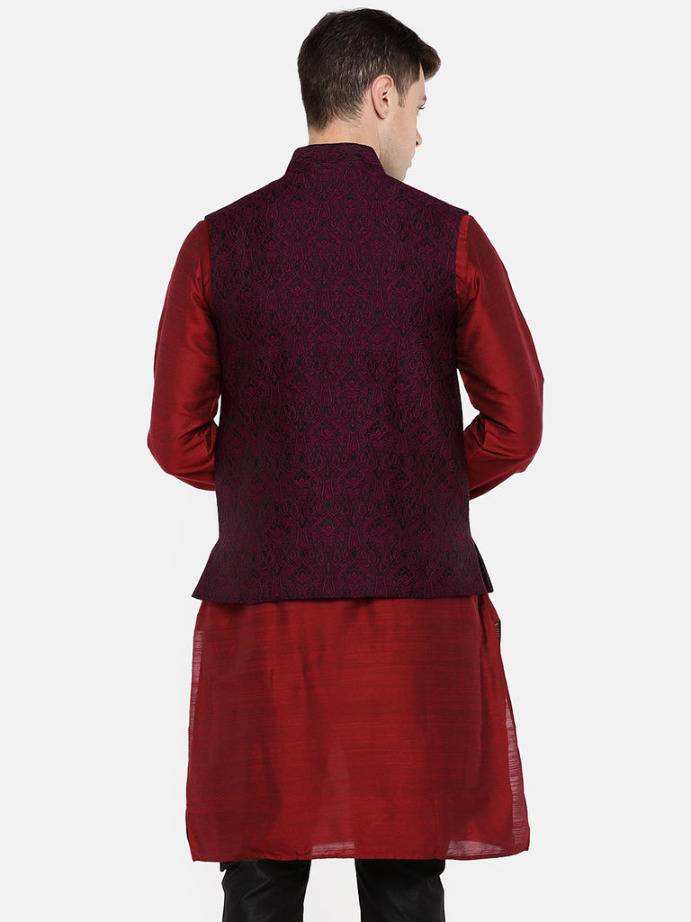 Men Jacket Sleeveless Maroon Jackets