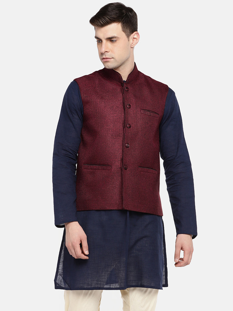 Men Jacket Sleeveless Maroon Jackets