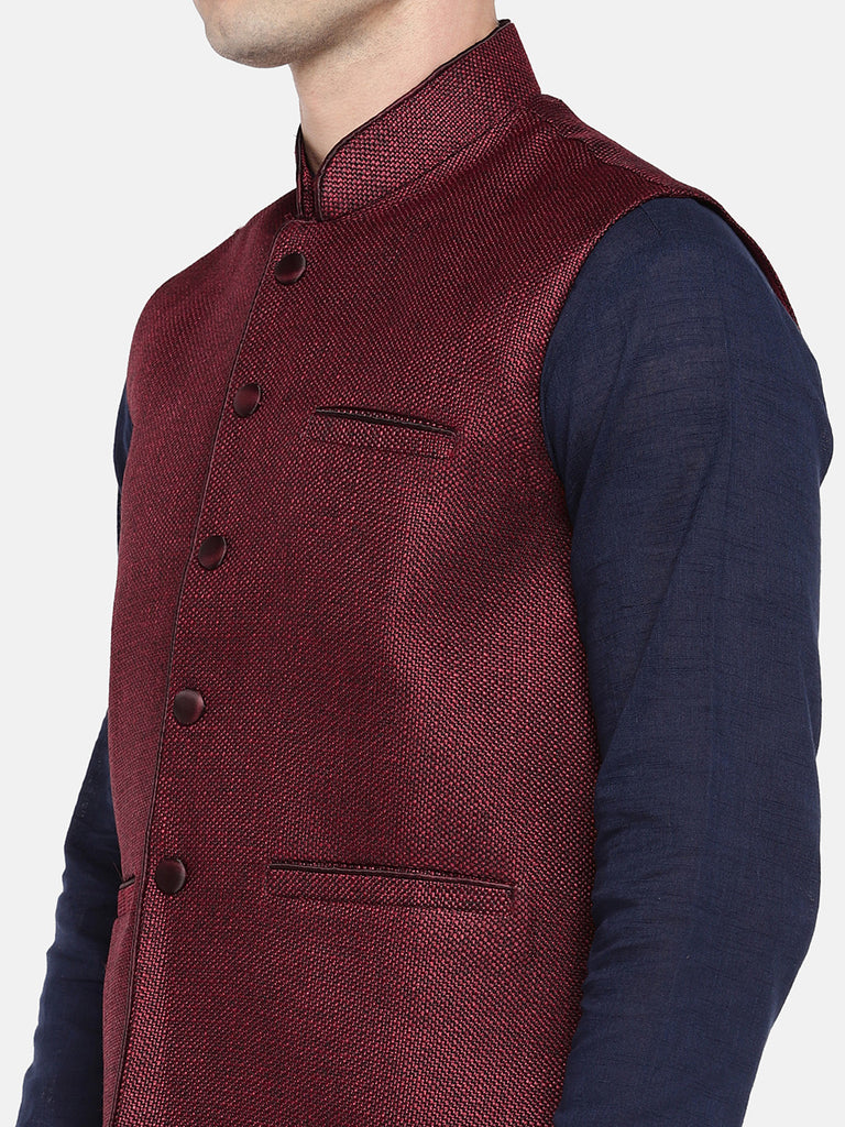 Men Jacket Sleeveless Maroon Jackets