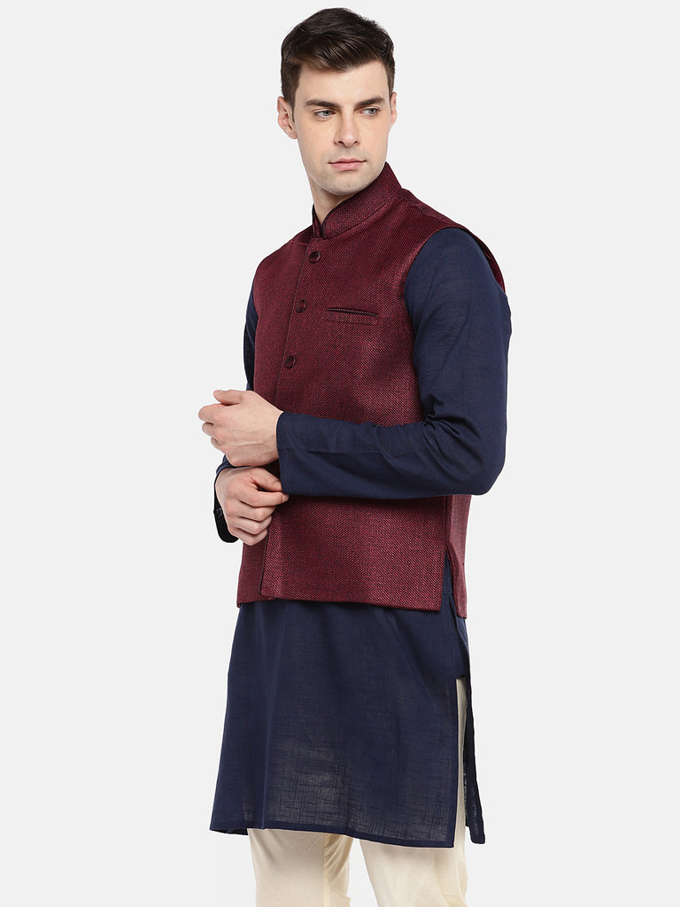 Men Jacket Sleeveless Maroon Jackets
