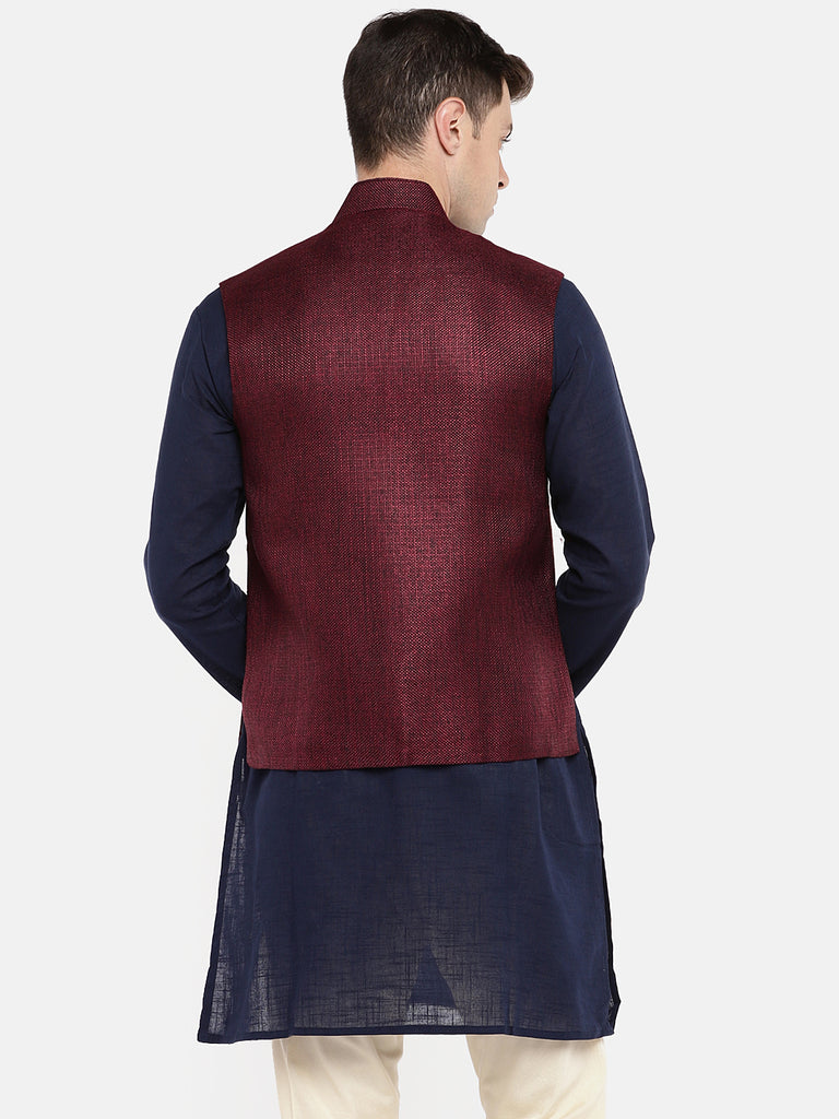 Men Jacket Sleeveless Maroon Jackets