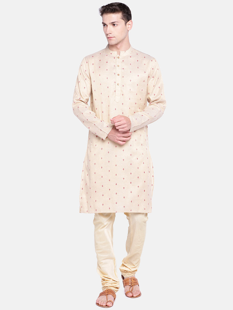 Men's Beige Poly Staple  Chudidar