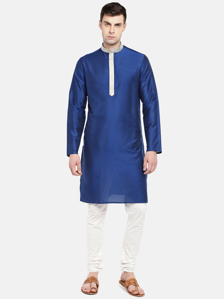 Occassion Men Straight Full Sleeve Royal Blue Kurta