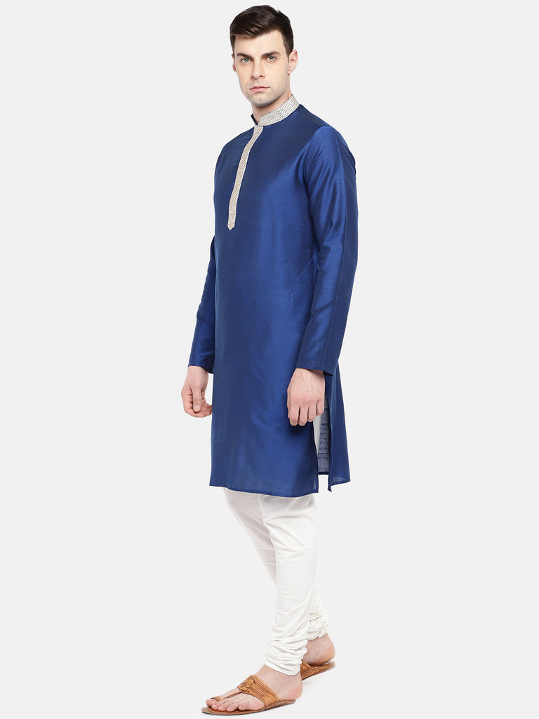 Occassion Men Straight Full Sleeve Royal Blue Kurta