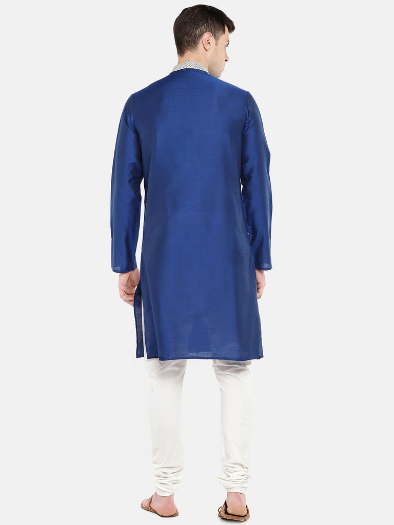 Occassion Men Straight Full Sleeve Royal Blue Kurta