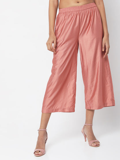 Women's Peach Gadhwaal Solid Palazzo