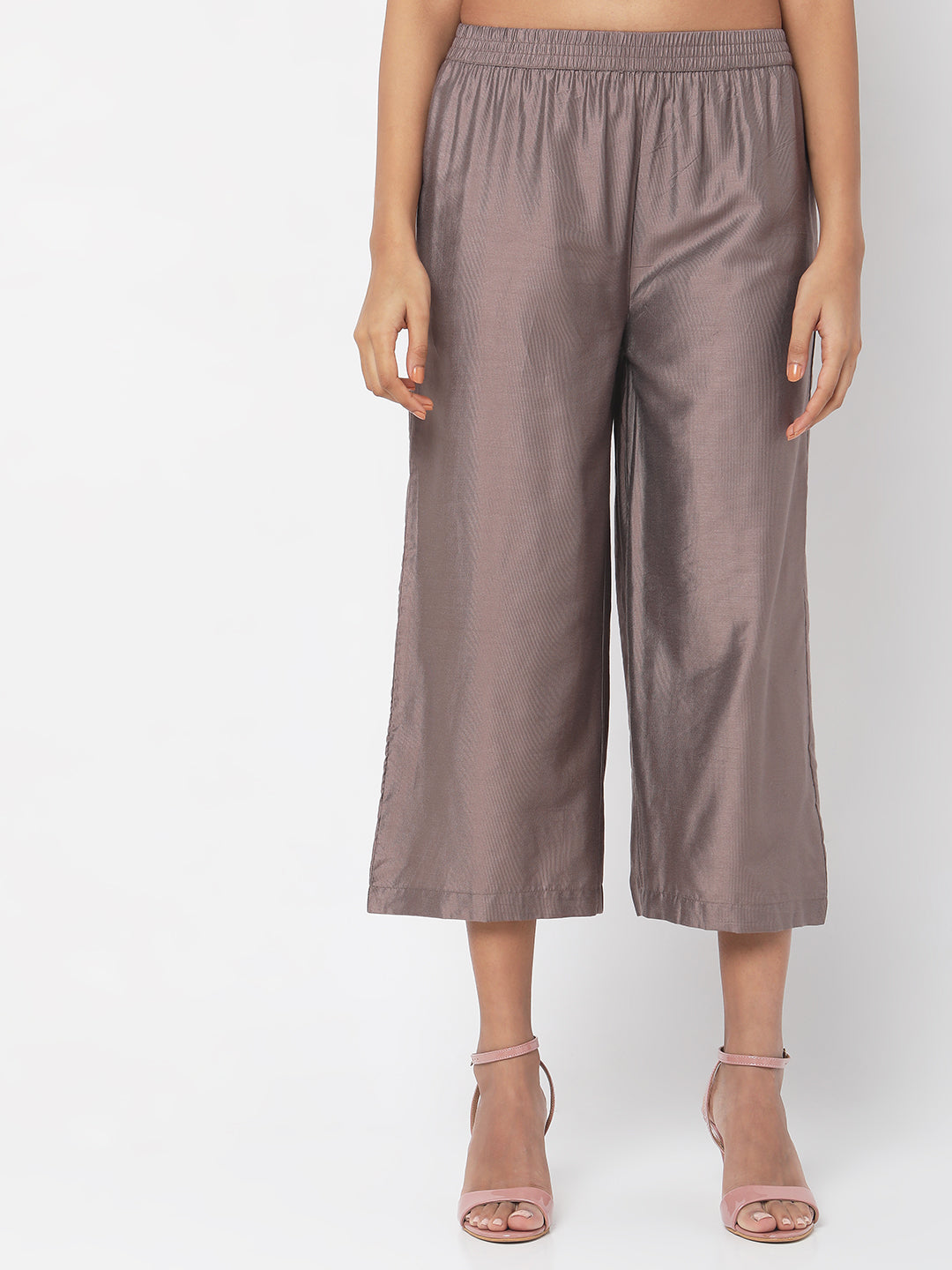 Women's Grey Gadhwaal Solid Palazzo
