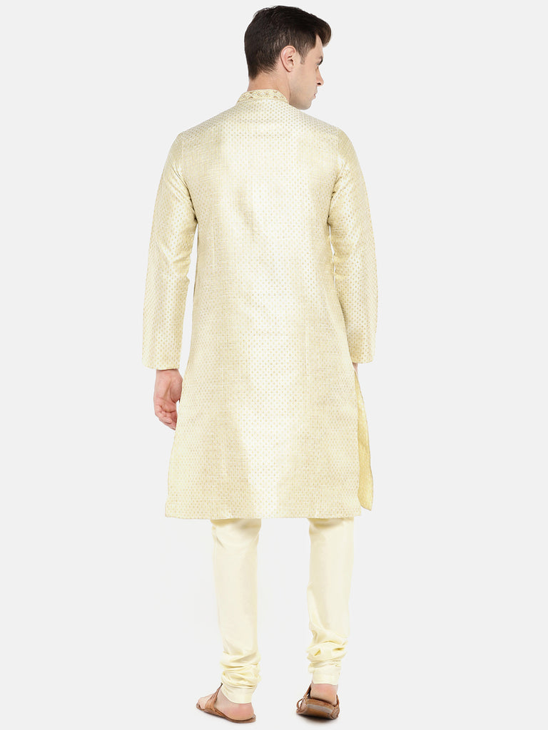 OccassionMen Straight Full Sleeve Beige Kp Set