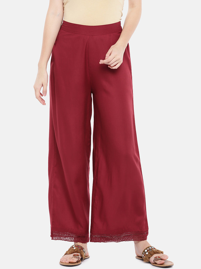 Women Pallazzo Maroon Pallazzo