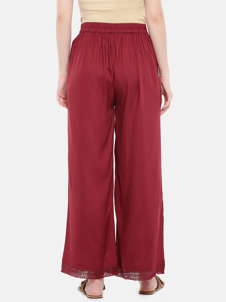 Women Pallazzo Maroon Pallazzo