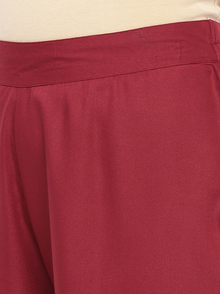 Women Pallazzo Maroon Pallazzo