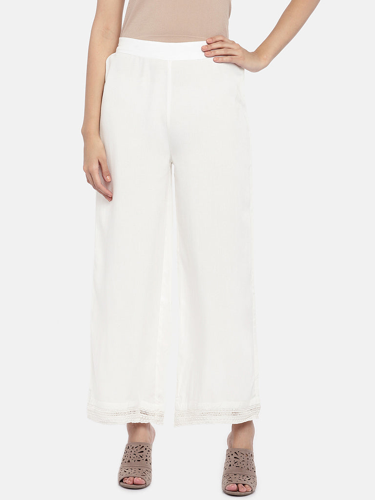 Women Pallazzo Off White Pallazzo