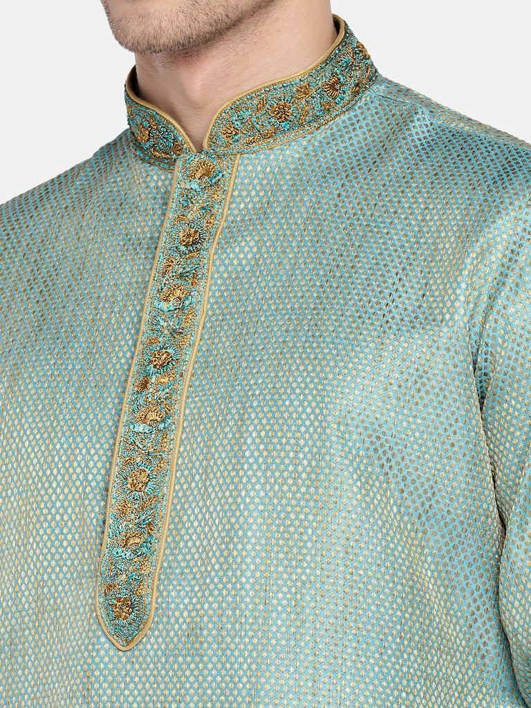Men Straight Full Sleeve Teal Kp Set