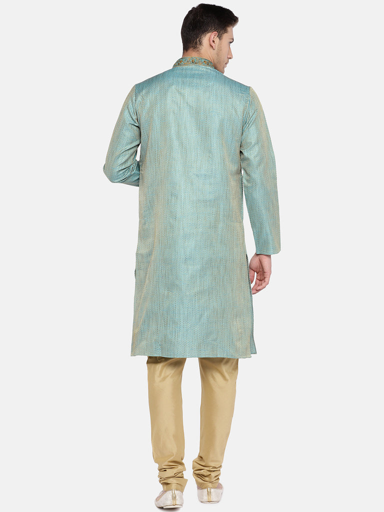Men Straight Full Sleeve Teal Kp Set