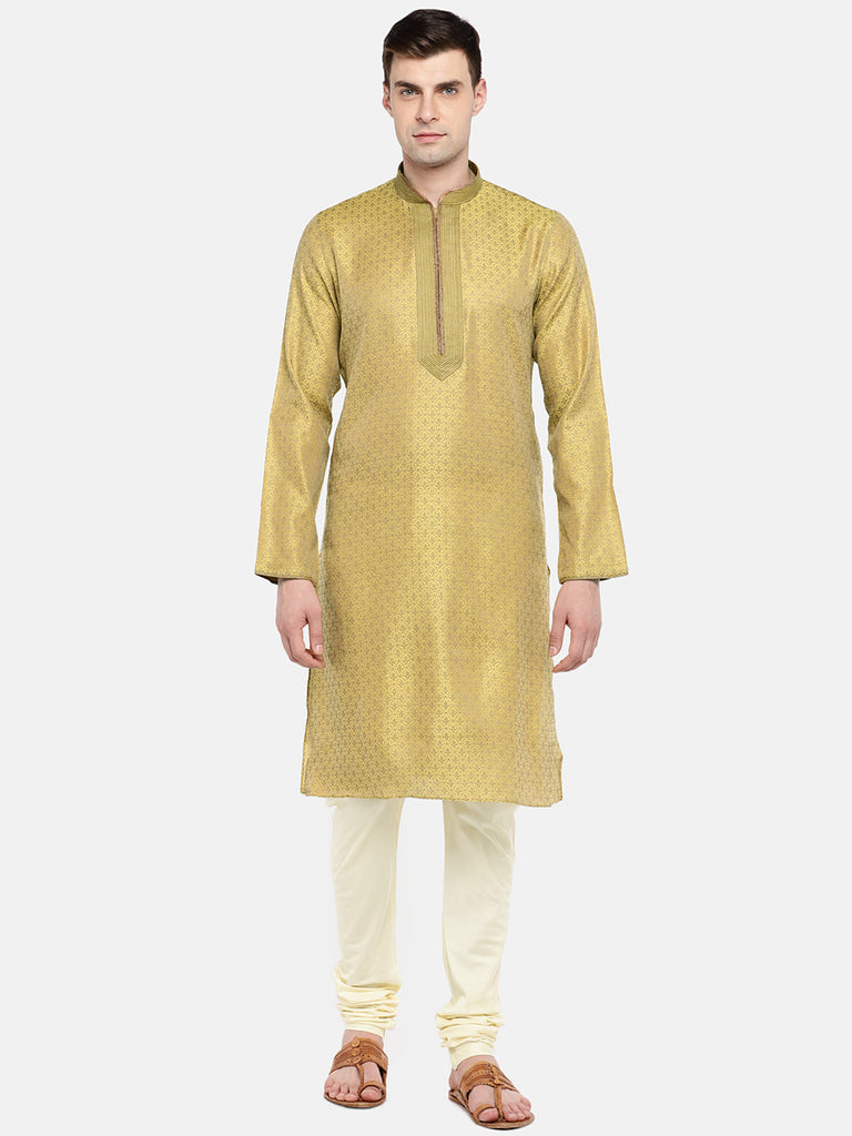 Men Straight Full Sleeve Yellow Kp Set