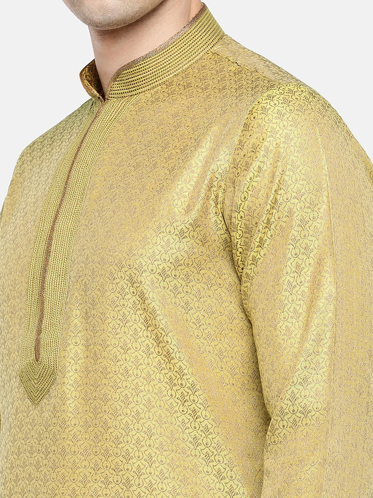 Men Straight Full Sleeve Yellow Kp Set
