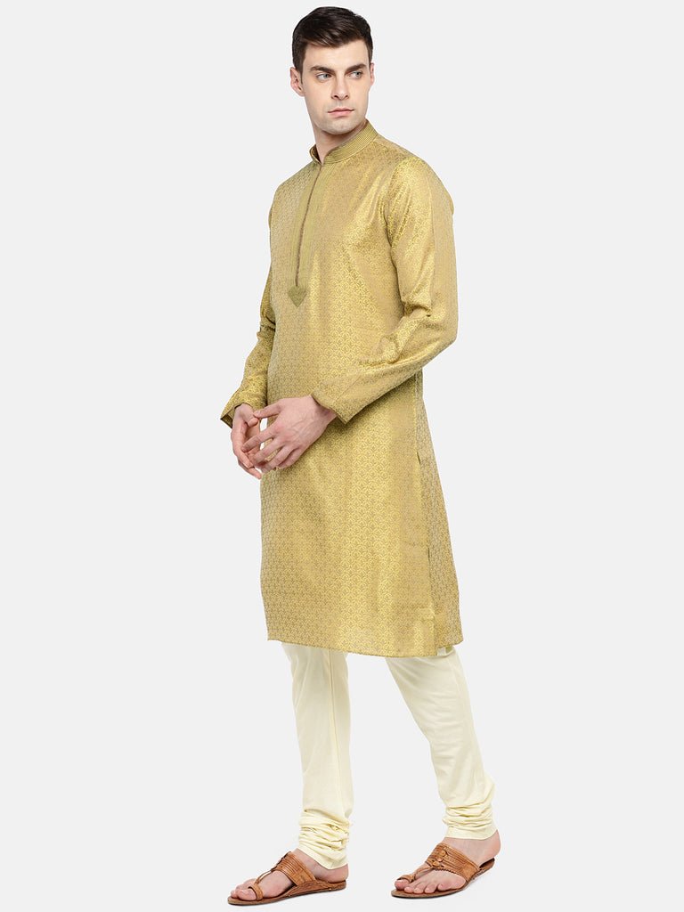Men Straight Full Sleeve Yellow Kp Set