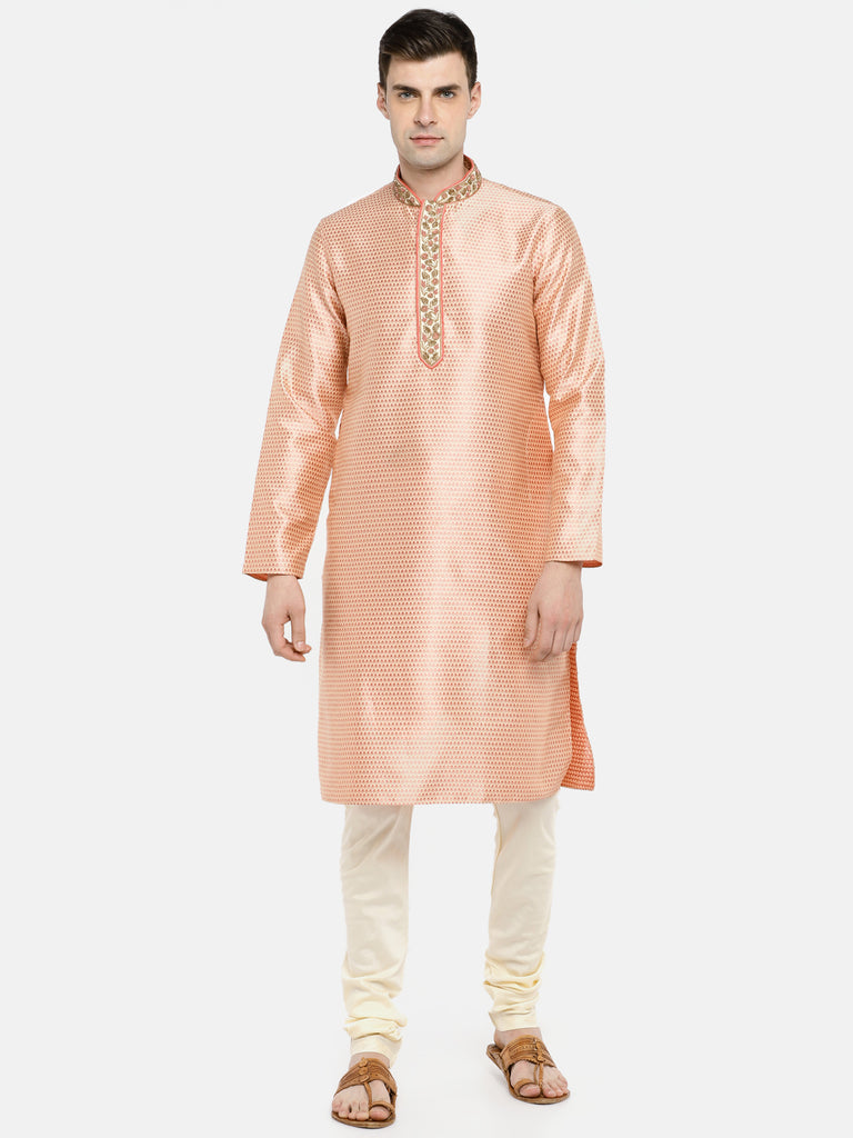 Men Straight Full Sleeve Pink Kp Set