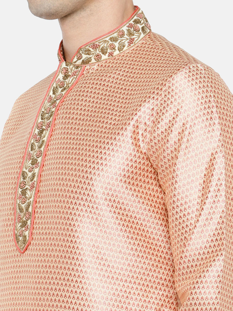 Men Straight Full Sleeve Pink Kp Set
