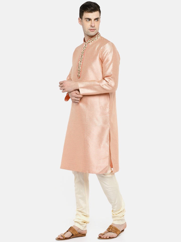 Men Straight Full Sleeve Pink Kp Set