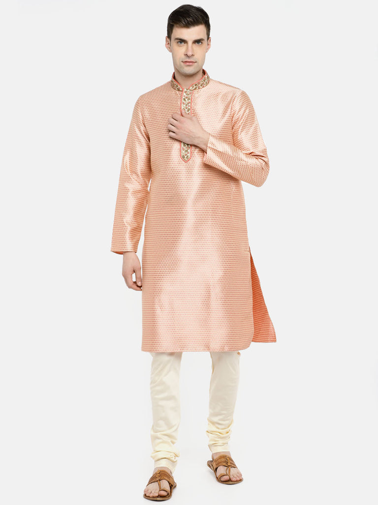 Men Straight Full Sleeve Pink Kp Set