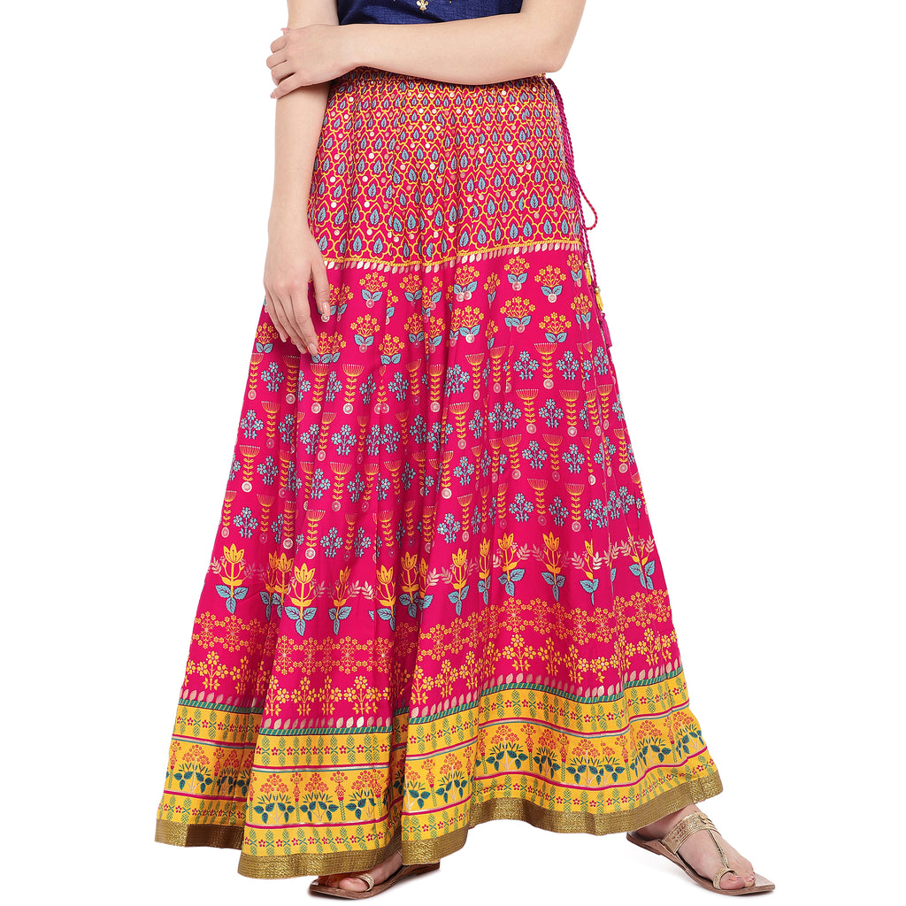 Women Kalidar Fuchsia Skirt