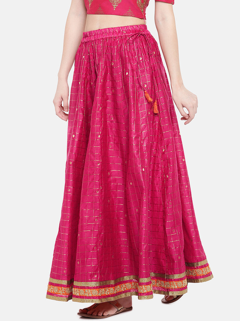 Women Kalidar Fuchsia Skirt