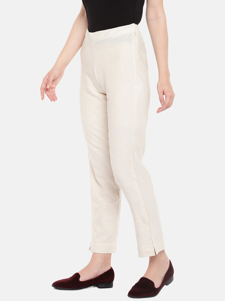 Women Pant Ecru Pants
